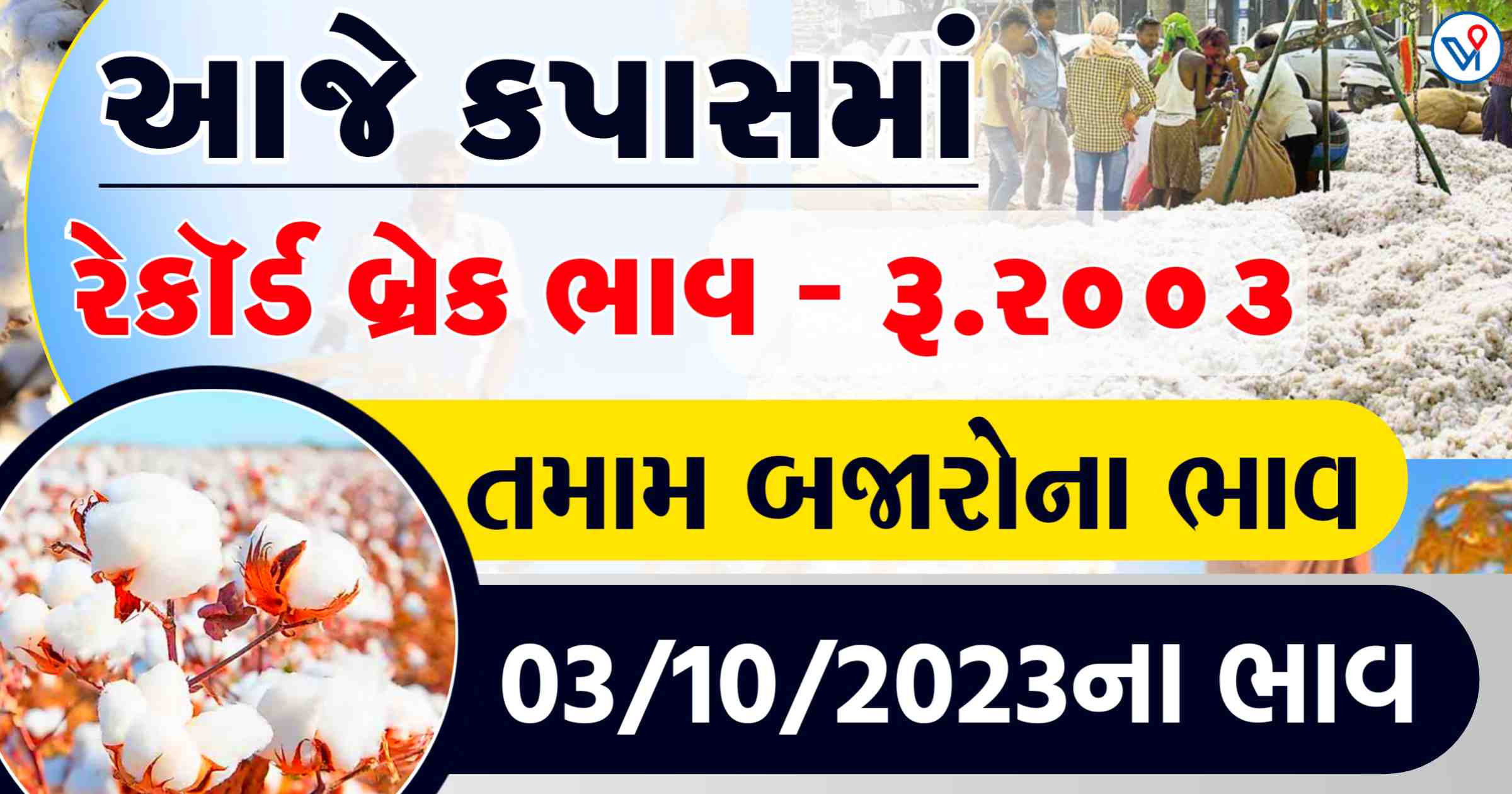 આજે કપાસમાં રેકોર્ડ બ્રેક ભાવ,જાણો આજના કપાસના તમામ બજારોના ભાવ