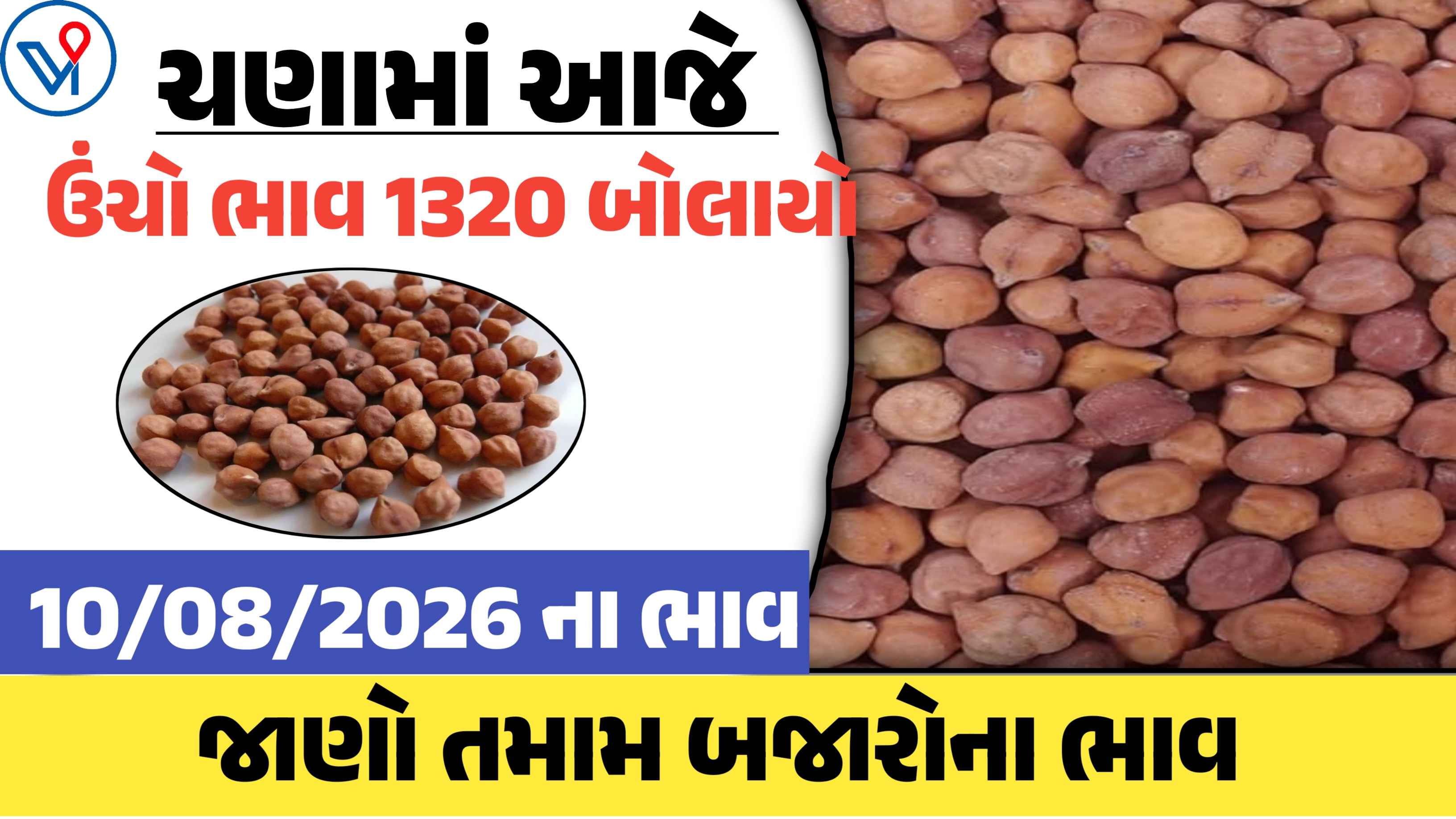 ચણાના બજાર ભાવ: આજના APMC ભાવ| જાણો કયા યાર્ડમાં રહ્યા સૌથી ઉંચા બજાર ભાવ